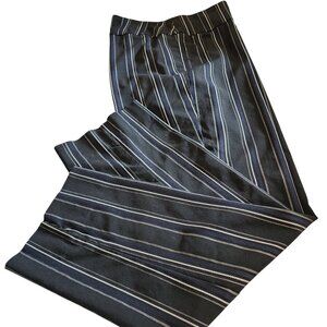 Zac & Rachel Black w/ Blue and White Pinstripes Pant Size 12